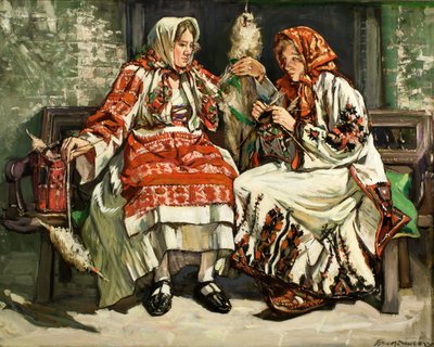 Mujeres serbias, c.1930 (óleo sobre lienzo) de Francis Henry Newbery
