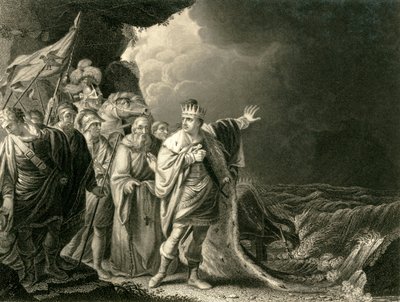 Canuto reprendiendo a sus Cortesanos, c. 1840 de Francis Holl