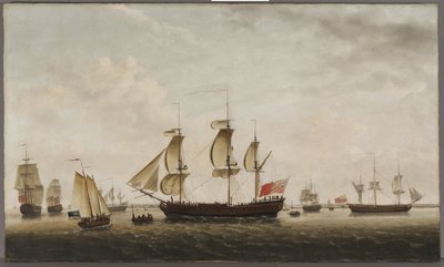 Los barcos del Capitán Cook HMS Resolution y Adventure en Long Reach, 1772 de Francis Holman