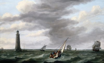Envío desde el faro de Eddystone (óleo sobre lienzo) de Francis Holman