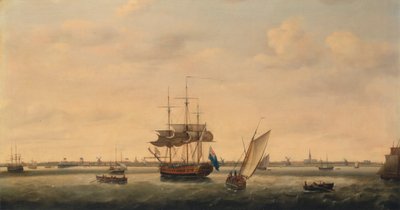 La fragata "Surprise" anclada frente a Great Yarmouth, Norfolk de Francis Holman