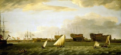 Vista de Blackwall Yard desde la orilla norte del Támesis (Inglaterra) de Francis Holman
