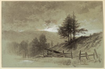 Campo con Cerca de Rieles de Francis Hopkinson Smith