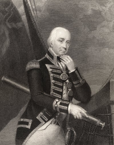 Almirante Lord Cuthbert Collingwood, grabado por W. Finden, de 
