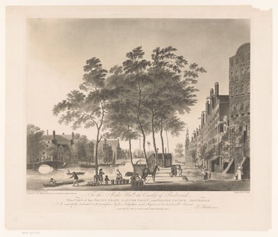 Vista de Prinsengracht y Westerkerk en Amsterdam Vista del injerto Prince-Lanuor Graft-y Wester Church-Amsterdam (título sobre el objeto) de Francis Jukes