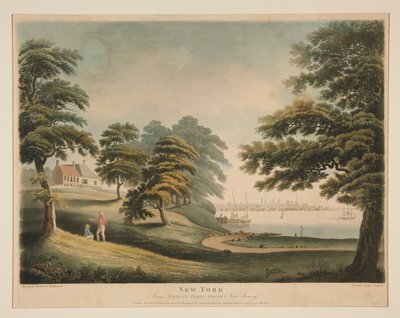Nueva York (desde Hobuck Ferry House, Nueva Jersey) de Francis Jukes