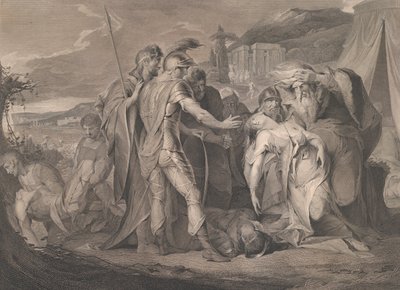 El Rey Lear Llorando sobre el Cuerpo de Cordelia, Shakespeare, Rey Lear, Acto 5, Escena..., 1 de agosto de 1792 de Francis Legat