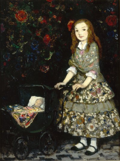 Doll Land Nurse 1925 (Óleo sobre tabla) de Francis Luis Mora