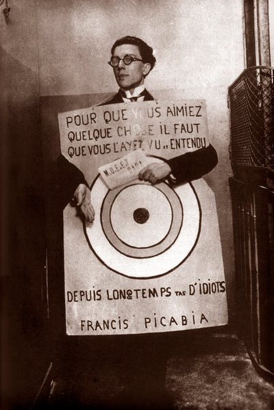 André Breton como hombre del bocadillo (por Picabia) en el festival Dadá, París, 27 de marzo de Francis Picabia