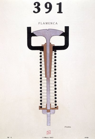 Portada de "391" de Picabia (1879-1953), n° 3 de 01/03/1917 (litografía) de Francis Picabia