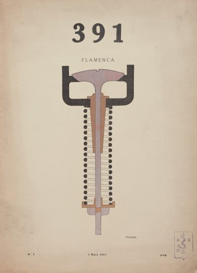 Flamenca", dibujo de portada para la revista dadaísta "La Revue", número 391, nº 3. de Francis Picabia