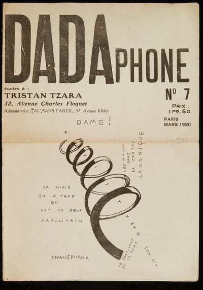 Portada del nº 7 de Dadaphone de Francis Picabia