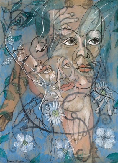 Hera, c.1929 (óleo, gouache, carboncillo y lápiz sobre tabla) de Francis Picabia