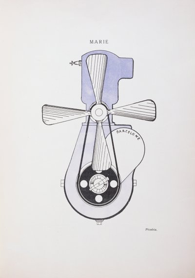 Marie", dibujo para la revista dadaísta "La Revue", número 391, nº 3. de Francis Picabia