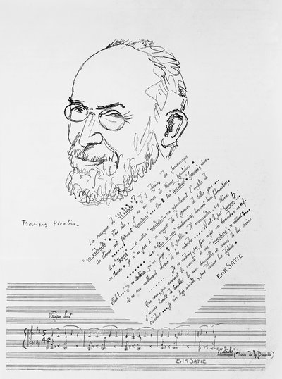 Retrato del compositor y pianista francés Erik Satie de Francis Picabia