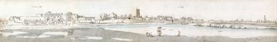 Cardiff en 1678 (acuarela y tinta marrón sobre papel) de Francis Place