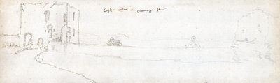 Cardiff en 1678 (acuarela y tinta marrón sobre papel) de Francis Place
