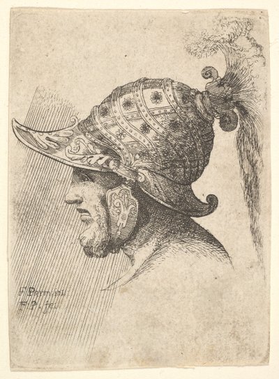 Cabeza con casco de Francis Place
