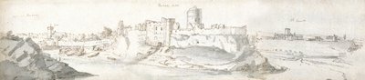 Castillo de Pembroke, c.1678 (acuarela y tinta marrón sobre papel) de Francis Place