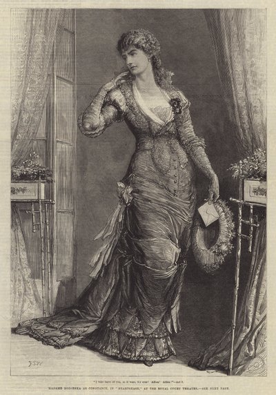 Madame Modjeska como Constance, en Heartsease, en el Royal Court Theatre de Francis S. Walker
