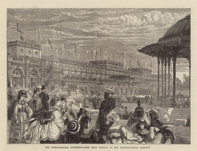 La Exposición Internacional, la banda tocando en los Jardines Hortícolas de Francis S. Walker