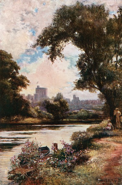 Castillo de Windsor desde cerca de la esclusa de Eton de Francis S. Walker