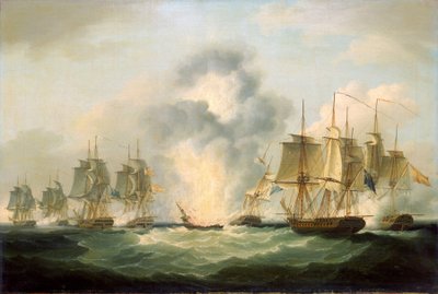 Cuatro fragatas británicas capturan barcos españoles de transporte de tesoros, destinados a reforzar los esfuerzos bélicos de Francia, 5 de octubre de Francis Sartorius