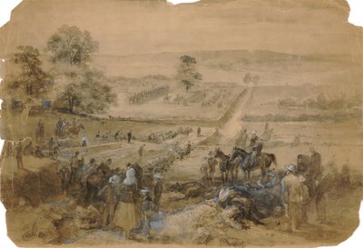 Detalle del entierro después de la Batalla de Antietam de Francis Schell