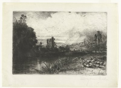 La prueba del río En la prueba de Francis Seymour Haden (Sir) (signed by artist)