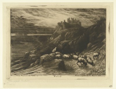 Castillo de Harlech en Gales Harlech (título sobre objeto) de Francis Seymour Haden (Sir) (signed by artist)
