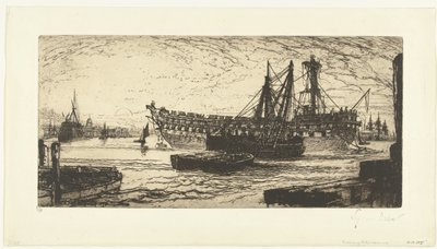 Desmantelando el barco Agamenón Ruptura del Agememnon de Francis Seymour Haden (Sir) (signed by artist)