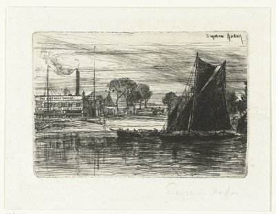 Club de remo del oeste de Londres La Taberna de las Plumas de Francis Seymour Haden (Sir) (signed by artist)