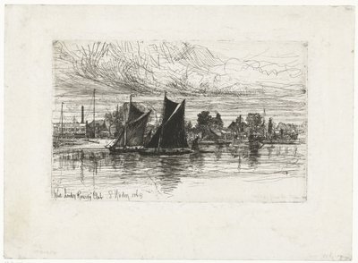West London Rowing Club (título sobre objeto) de Francis Seymour Haden (Sir) (signed by artist)