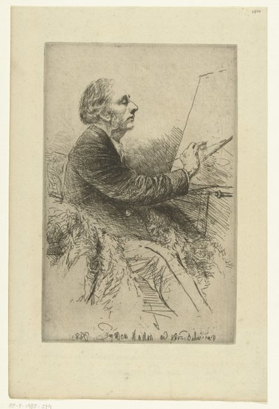 Autorretrato de Francis Seymour-Haden Retrato de Francis Seymour Haden, n. 4 (mientras pinta) de Francis Seymour Haden (Sir) (signed by artist)