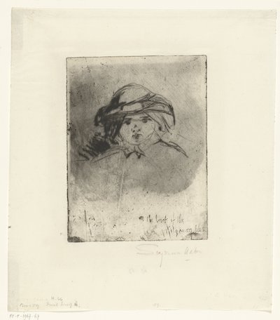 cabeza de una niña la cabeza de un niño de Francis Seymour Haden (Sir)