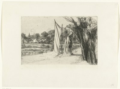 Támesis Ditton Thames Ditton - con una vela de Francis Seymour Haden (Sir)