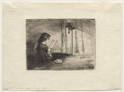 Una dama leyendo de Francis Seymour Haden