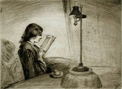 Una dama leyendo de Francis Seymour Haden