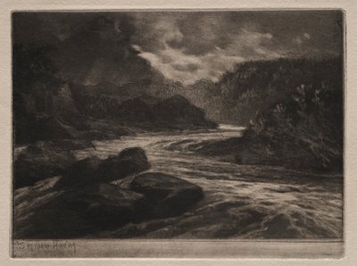 Un río de salmón de Francis Seymour Haden