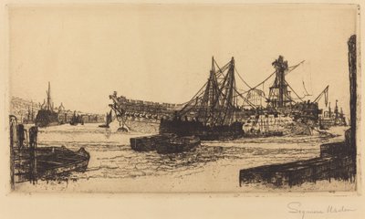 Desmantelamiento del Agamenón (La segunda placa) de Francis Seymour Haden