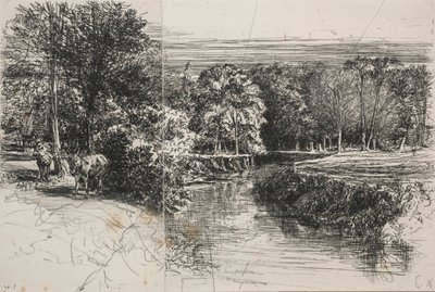 Río Dundrum y los Dos Asnos, 1863 de Francis Seymour Haden