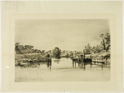 Egham Lock de Francis Seymour Haden