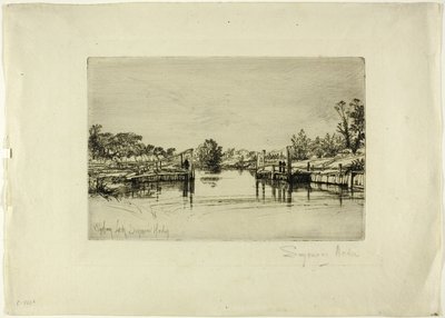 Egham Lock de Francis Seymour Haden