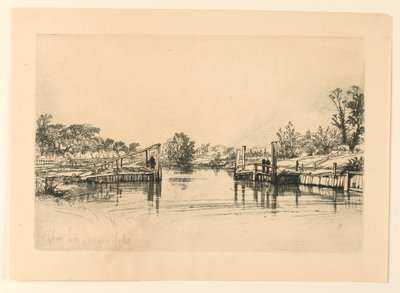 Egham Lock de Francis Seymour Haden