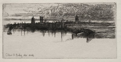 Pequeño muelle de Calais, 1865, 3 A.M., 1865 de Francis Seymour Haden