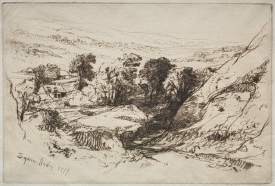 Nine Barrow Down, 1877 de Francis Seymour Haden