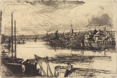 Viejo Chelsea, desde la ventana de Whistler (Battersea Reach) de Francis Seymour Haden