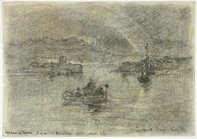 Arco iris sobre la bahía de Cascais, Cintra, Portugal de Francis Seymour Haden