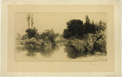 Estanque Shere Mill, No. II (placa grande) de Francis Seymour Haden