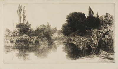 Estanque Shere Mill, No. II (placa grande) de Francis Seymour Haden